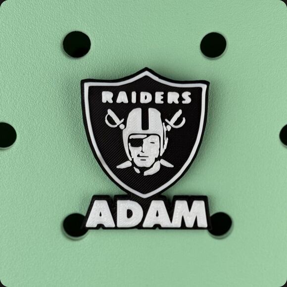 Personalized Raiders Bogg Bag Name Tag, Raiders Bogg Bag Charms - Picture 2 of 6